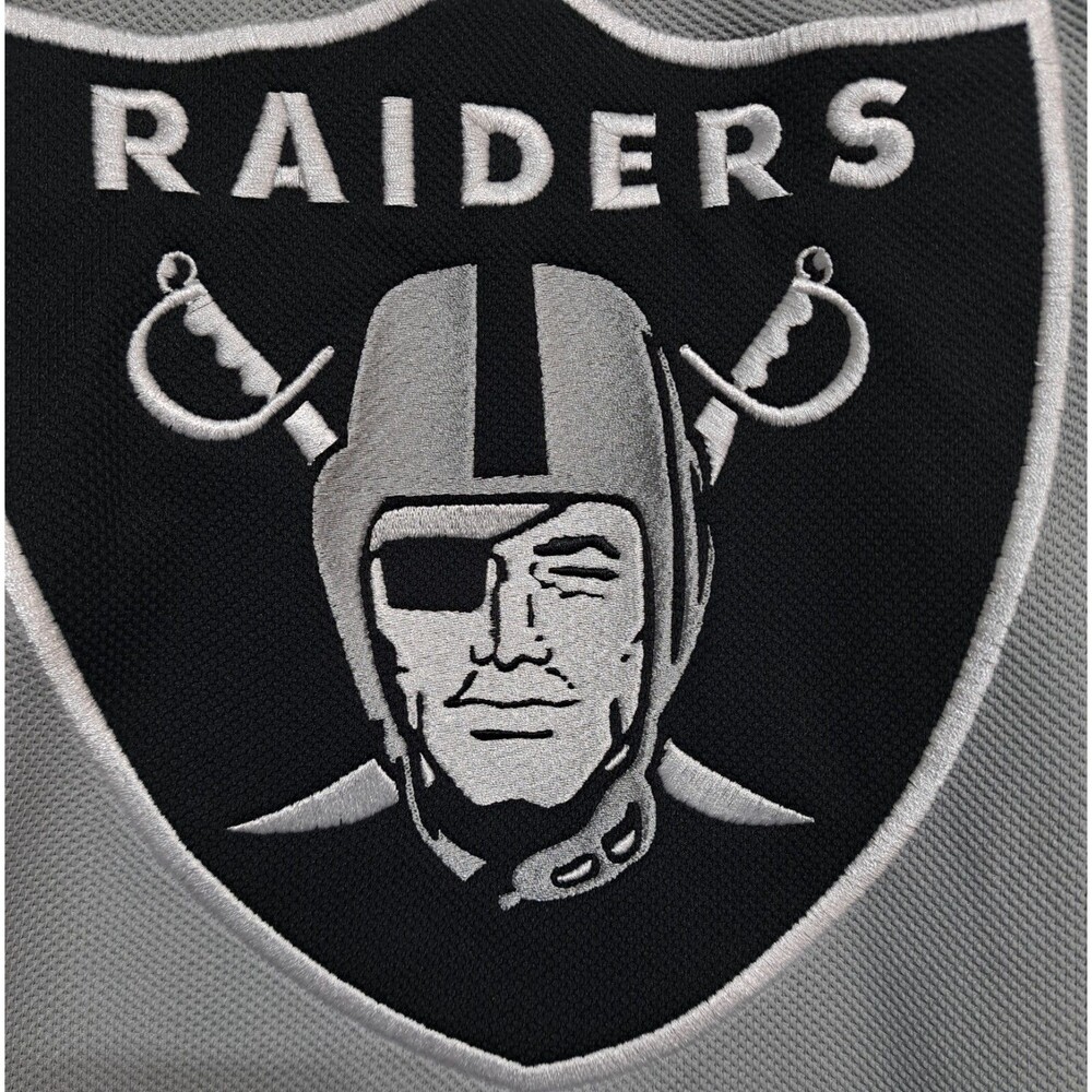 NWT NFL Team Apparel Boys Size XL 18-20 Black Raiders Jersey Shirt Long Sleeve - Picture 4 of 12
